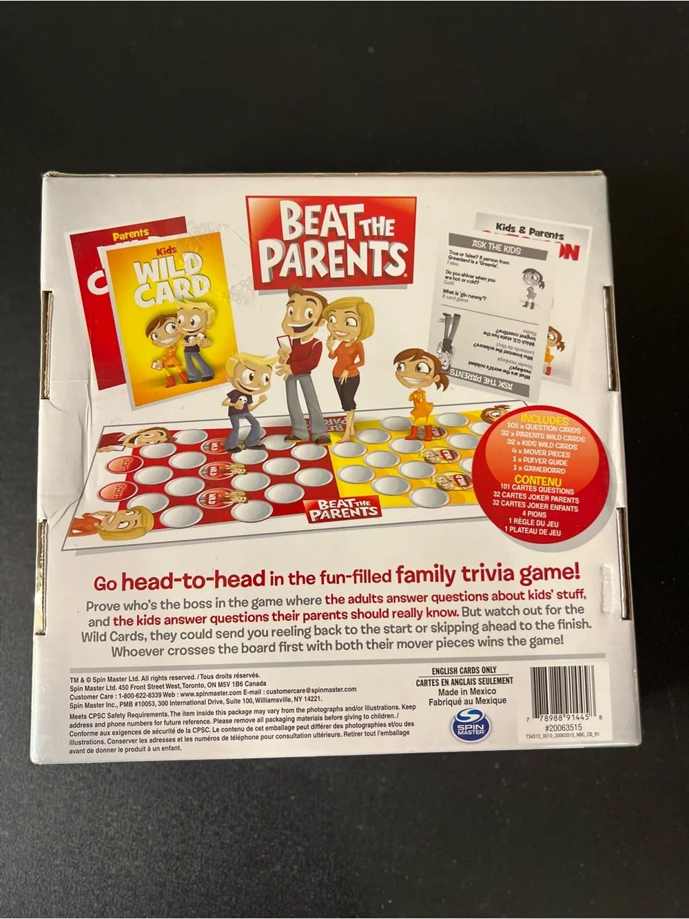 Beat The Parents Spin Master 2011 Board Game Family Age 6 New Sealed